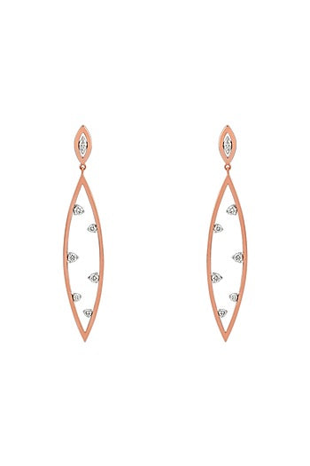18kt Gold Finish Diamond Soiree Dangler Earrings