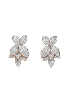 18kt Rose Gold Finish Diamond Dangler Earrings