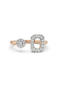 14kt Rose Gold Finish Ring With 25 Diamonds