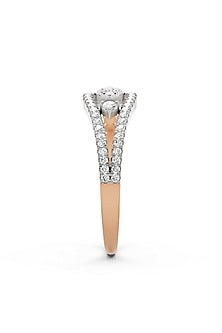 14kt Rose Gold Finish Ring With 43 Diamonds