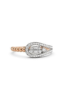 14kt Two-Tone Finish Ring With 45 Diamonds