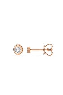 14kt Rose Gold Finish Earrings With 20 Diamonds