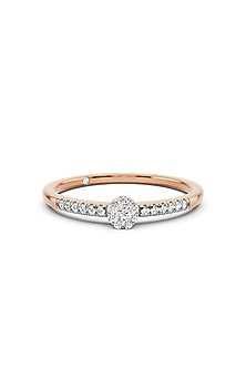 14kt Rose Gold Finish Ring With 22 Diamonds