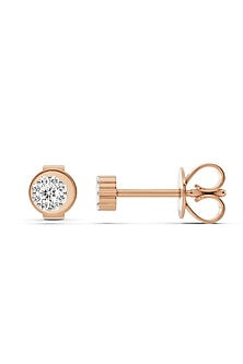 14kt Rose Gold Finish Earrings With 20 Diamonds