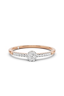 14kt Rose Gold Finish Ring With 22 Diamonds