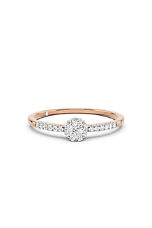 14kt Rose Gold Finish Ring With 22 Diamonds