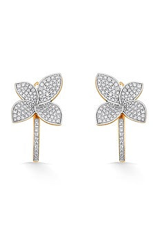 18kt Rose Gold Finish Earrings With 237 Diamonds