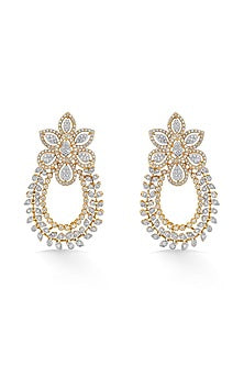 18kt Rose Gold Finish Earrings With 468 Diamonds