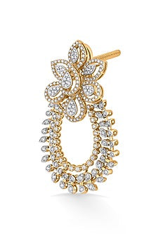 18kt Rose Gold Finish Earrings With 468 Diamonds