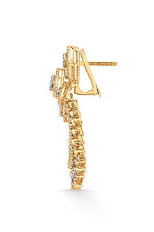 18kt Rose Gold Finish Earrings With 468 Diamonds