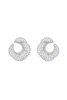 18kt Rose Gold Finish Earrings With 246 Diamonds