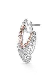 18kt Rose Gold Finish Earrings With 246 Diamonds