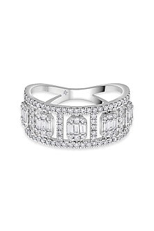 14kt White Gold Finish Ring With 134 Diamonds