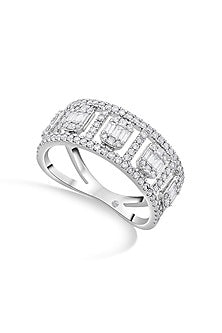 14kt White Gold Finish Ring With 134 Diamonds