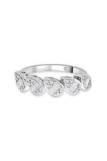 14kt White Gold Finish Ring With 41 Diamonds