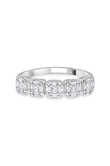 14kt White Finish Ring With 46 Diamonds
