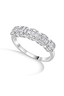14kt White Finish Ring With 46 Diamonds
