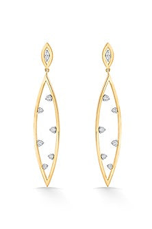 18kt Rose Gold Finish Earrings With 15 Diamonds