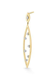 18kt Rose Gold Finish Earrings With 15 Diamonds