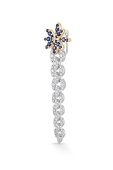 18kt Rose Gold Finish Diamond & Sapphire Stone Earrings