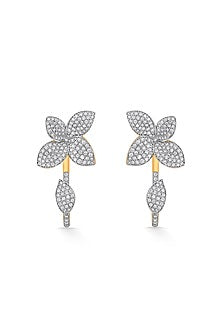 18kt Rose Gold Finish Earrings With 313 Diamonds