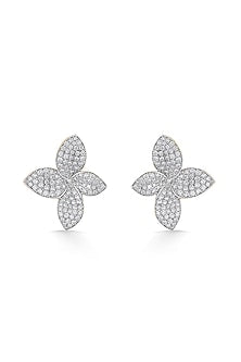 18kt Rose Gold Finish Earrings With 233 Diamonds