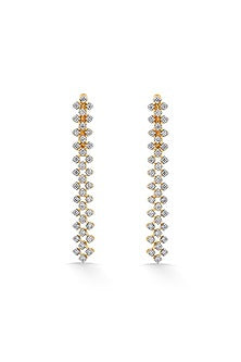 18kt Rose Gold Finish Earrings With 75 Diamonds