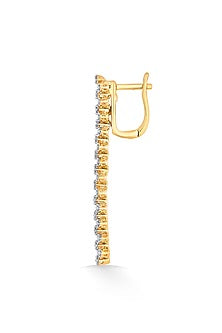 18kt Rose Gold Finish Earrings With 75 Diamonds