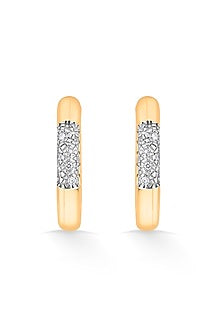 18kt Rose Gold Finish Earrings With 25 Diamonds