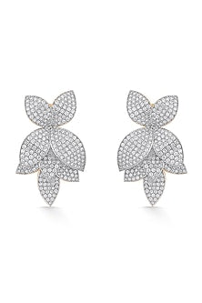 18kt Rose Gold Finish Earrings With 571 Diamonds