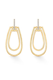 18kt Rose Gold Finish Earrings With 25 Diamonds