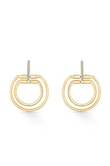 18kt Rose Gold Finish Earrings With 25 Diamonds