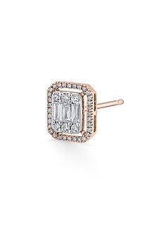 14kt Rose Gold Finish Earrings With 84 Diamonds