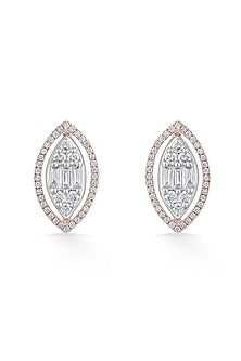 14kt Rose Gold Finish Earrings With 92 Diamonds
