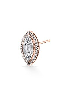 14kt Rose Gold Finish Earrings With 92 Diamonds
