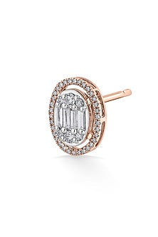 14kt Rose Gold Finish Earrings With 90 Diamonds