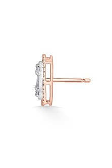 14kt Rose Gold Finish Earrings With 90 Diamonds