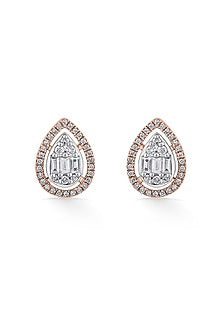 14kt Rose Gold Finish Earrings With 76 Diamonds