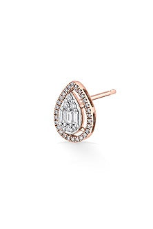 14kt Rose Gold Finish Earrings With 76 Diamonds