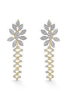 14kt Rose Gold Finish Earrings With 179 Diamonds
