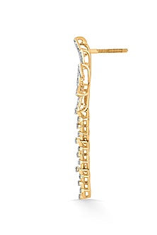 14kt Rose Gold Finish Earrings With 179 Diamonds