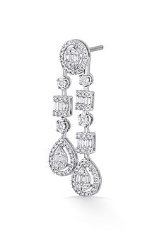 14kt White Gold Finish Earrings With 211 Diamonds