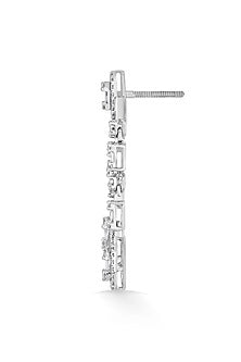 14kt White Gold Finish Earrings With 211 Diamonds