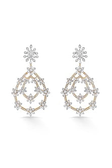 18kt Rose Gold Finish Earrings With 334 Diamonds