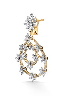 18kt Rose Gold Finish Earrings With 334 Diamonds