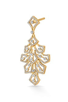 14kt Rose Gold Finish Earrings With 378 Diamonds