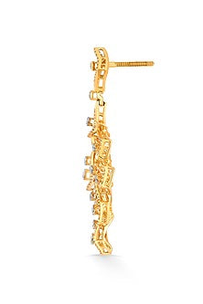 14kt Rose Gold Finish Earrings With 378 Diamonds