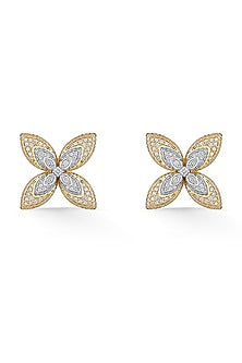 18kt Rose Gold Finish Earrings With 435 Diamonds