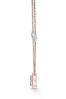 18kt Rose Gold Finish Pendant Necklace With 44 Diamonds