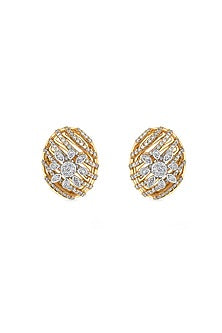 14kt Rose Gold Finish Earrings With 188 Diamonds